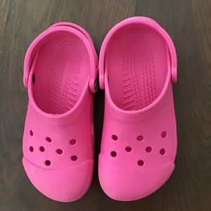 Gently worn hot pink crocs clogs water shoes